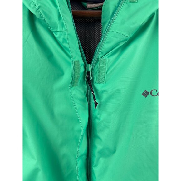 Women’s Columbia Sportswear 2X Navy & Seafoam Green Raincoat - Picture 3 of 7